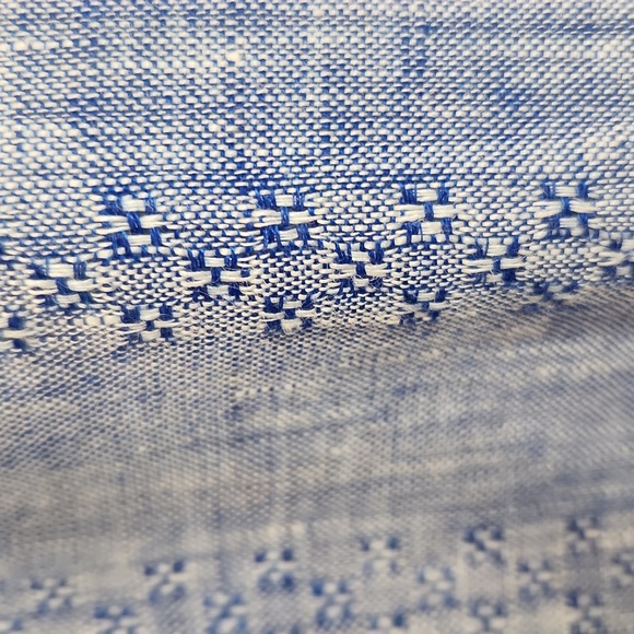 Chico's 100% Linen No Iron Blue Button-Up Blouse Size 14 - Picture 9 of 12